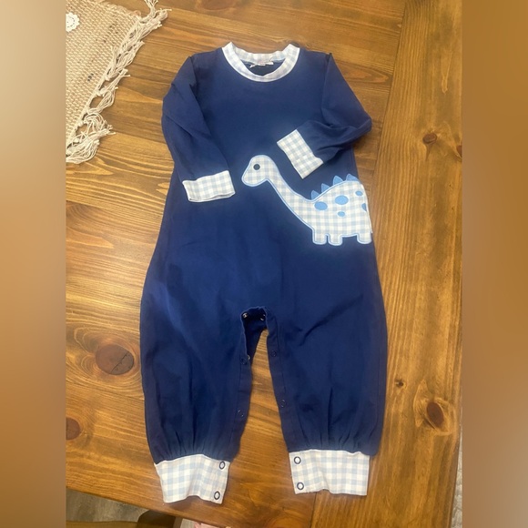 Boys set of 3 romper sets Plaid and Navy Kids Set - Picture 8 of 16